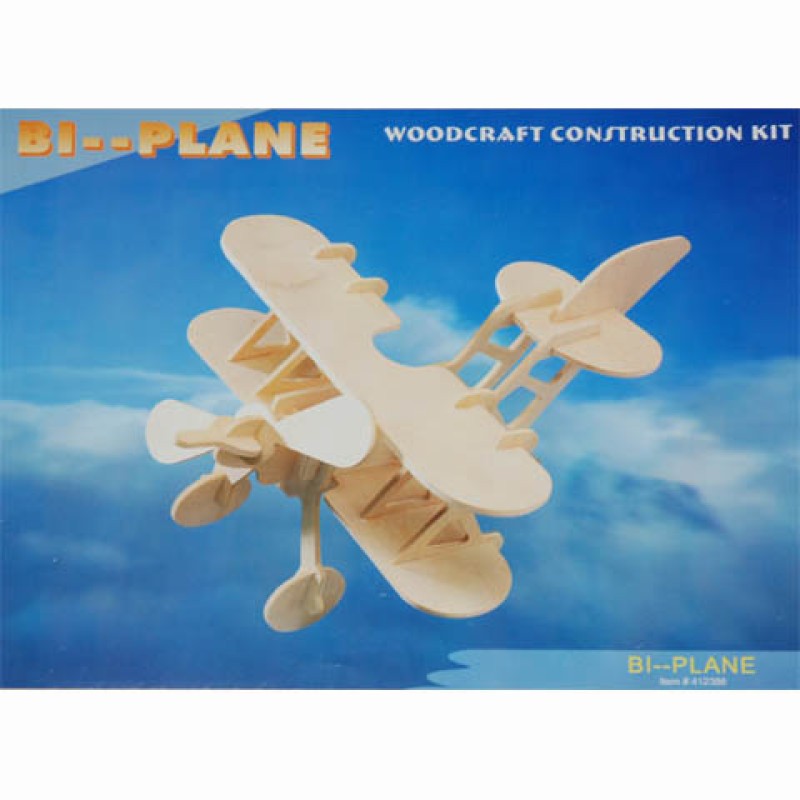 Houten 3D Puzzle "Bi--Plane"