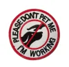 Hondenpatch rond PLEASE DON'T PET ME (hond+hand)