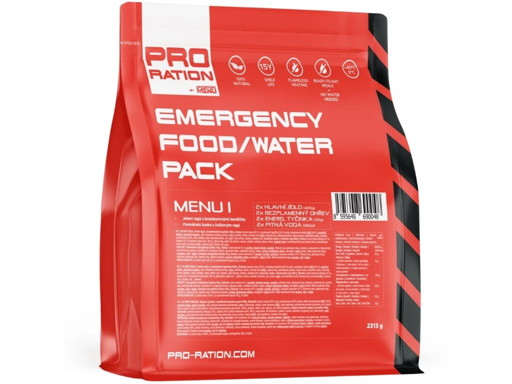 Pro-Ration Emergency Food / Water PACK - Menu I Pro-Ration Emergency Food / Water PACK - Menu I
