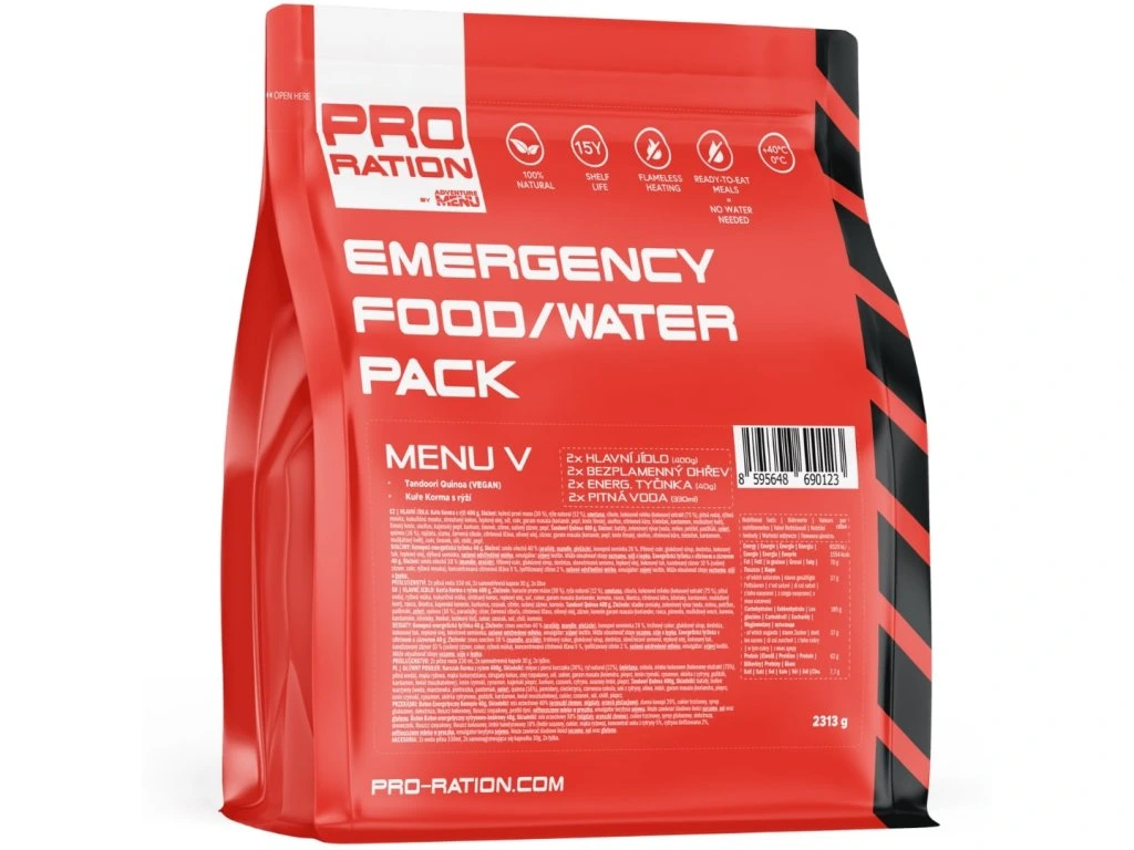 Pro-Ration Emergency Food / Water PACK - Menu V Pro-Ration Emergency Food / Water PACK - Menu V