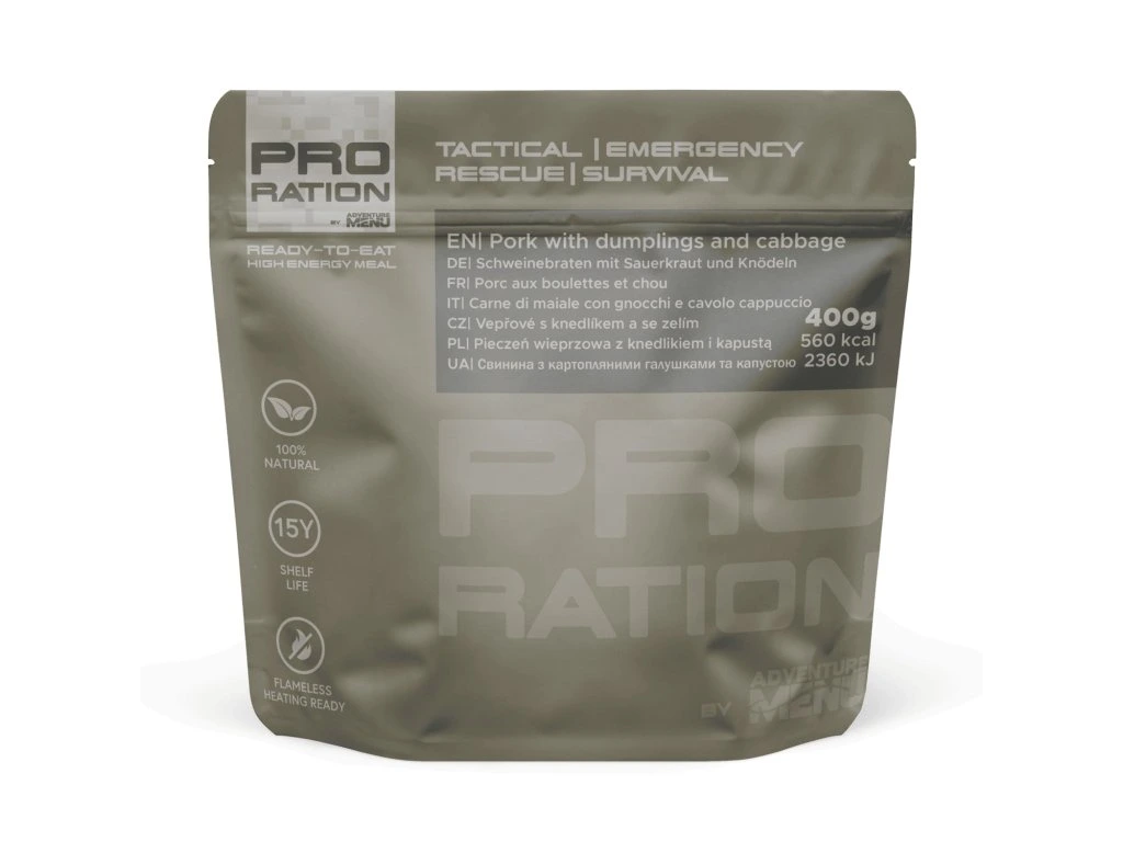 Pro-Ration Main Meal - Ready-To-Eat - Pork with dumplings and cabbage Pro-Ration Main Meal - Ready-To-Eat - Pork with dumplings and cabbage