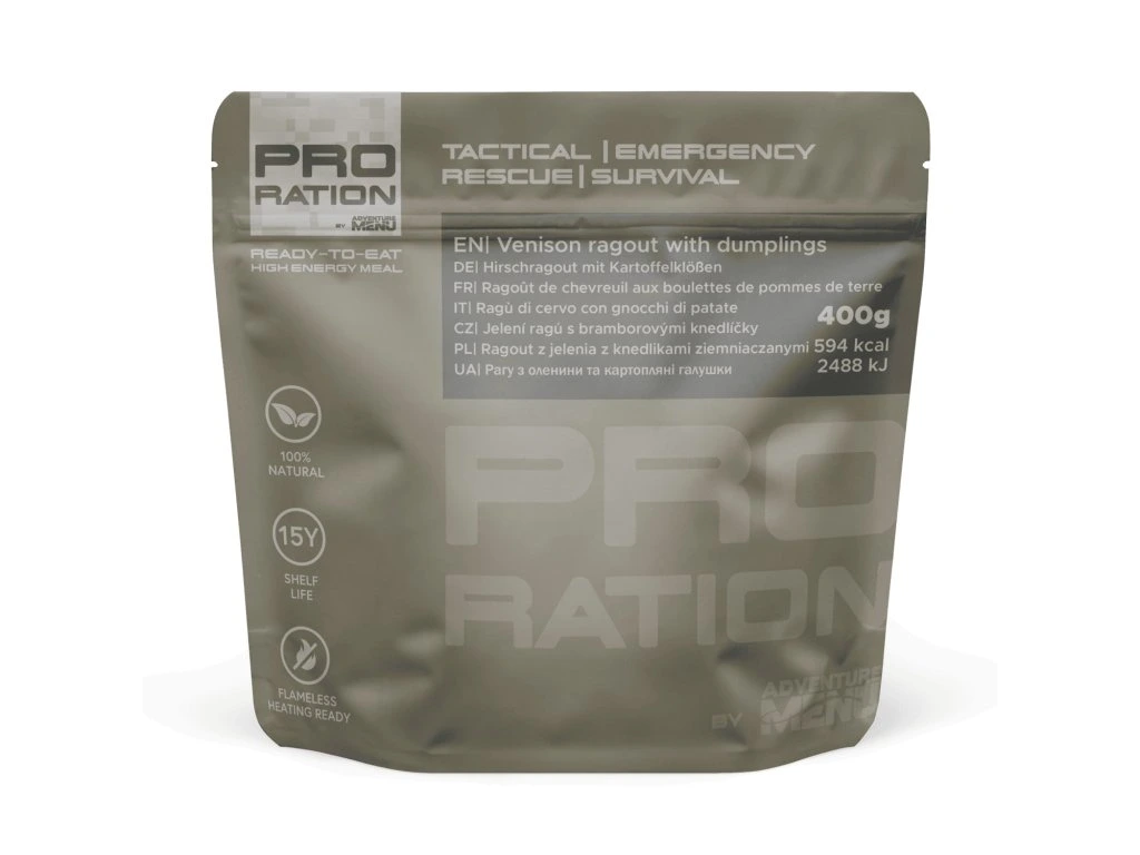 Pro-Ration Main Meal - Ready-To-Eat - Venison ragout with dumplings Pro-Ration Main Meal - Ready-To-Eat - Venison ragout with dumplings